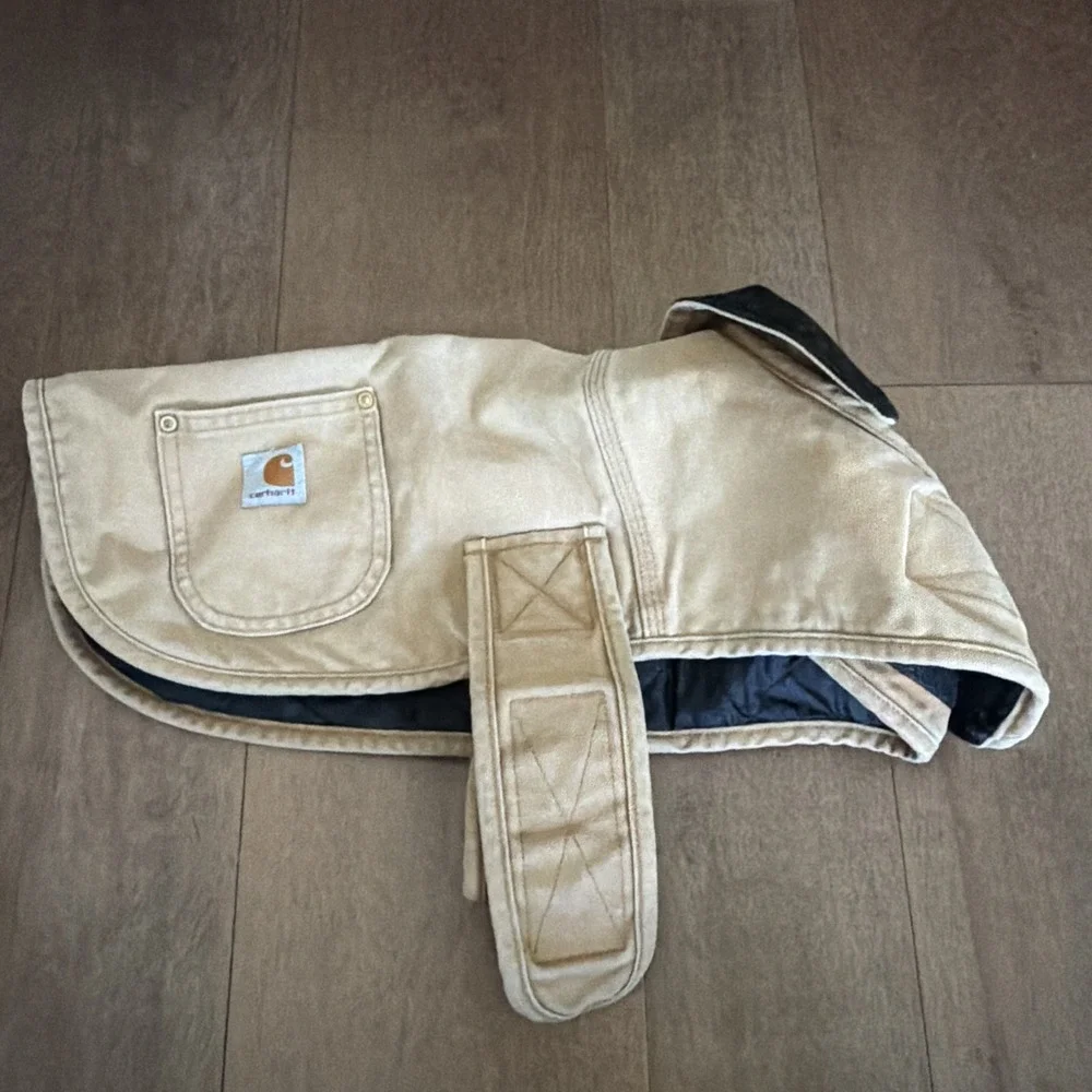 Carhartt Insulated Dog Coat Size M Brown Black Cotton Canvas Used